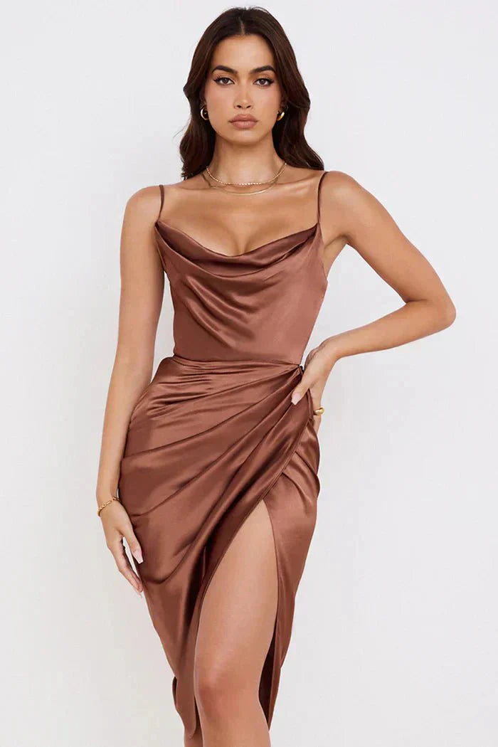 Lola | Silk Maxi Dress with Corset