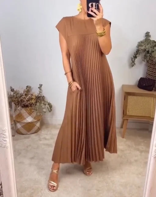 Elysian Elegance - Pleated Maxi Dress