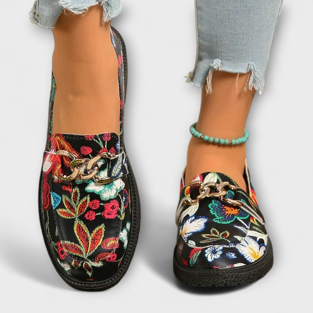 Mila – Floral Patterned Multicolored Loafers