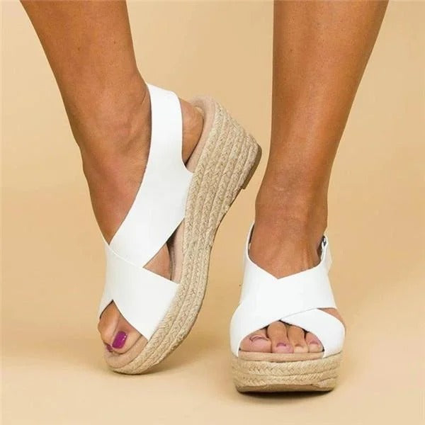 Nelson Bay Cross-Strap Wedge Sandals