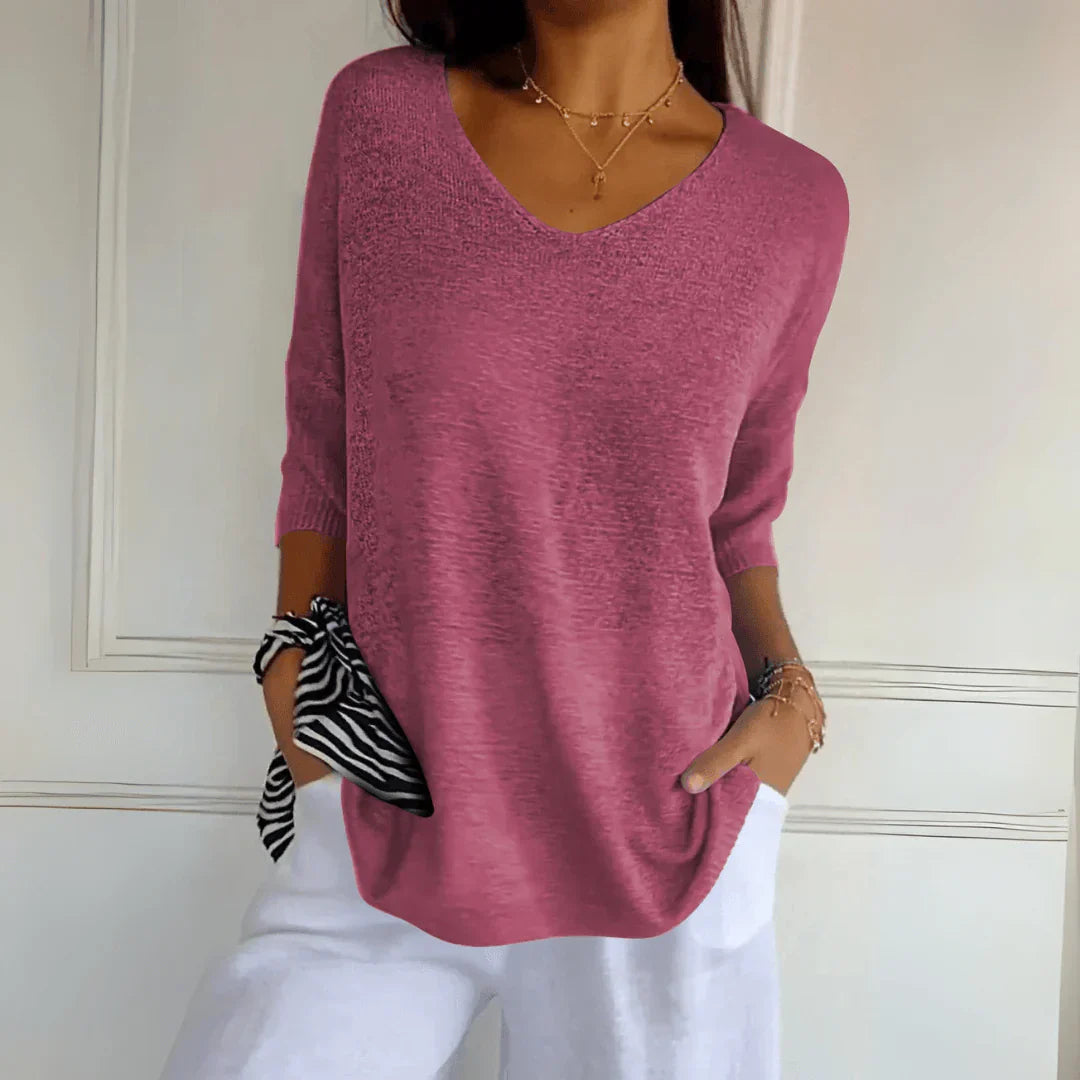 Angelina | Elegant Cotton Knitted Shirt