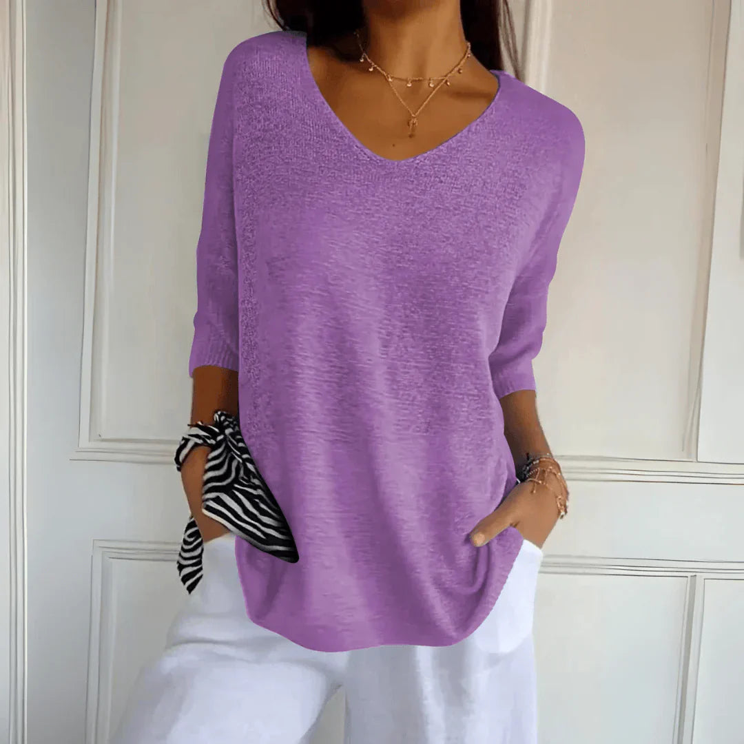 Angelina | Elegant Cotton Knitted Shirt