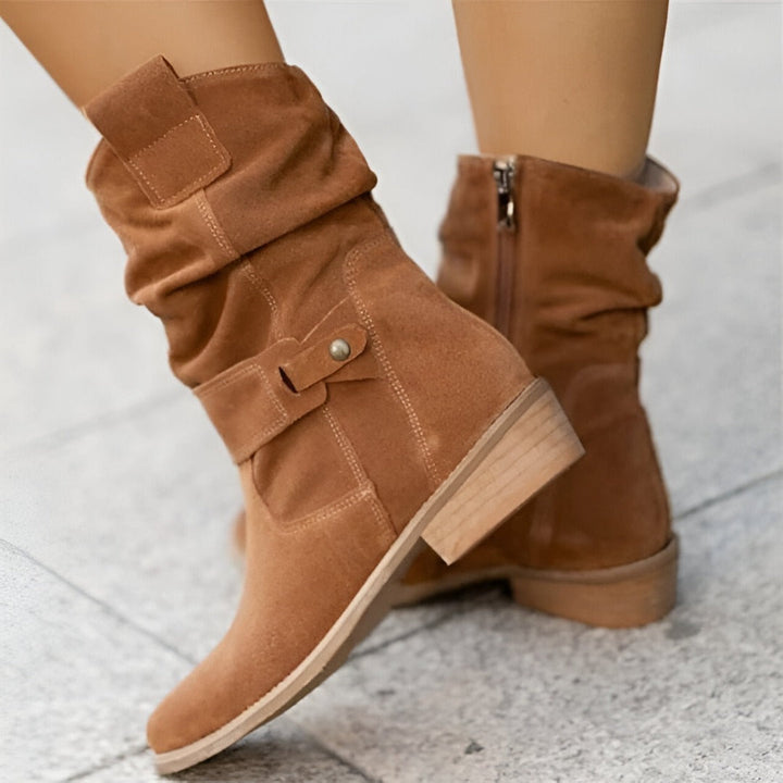 Elegant low-heel boots for women