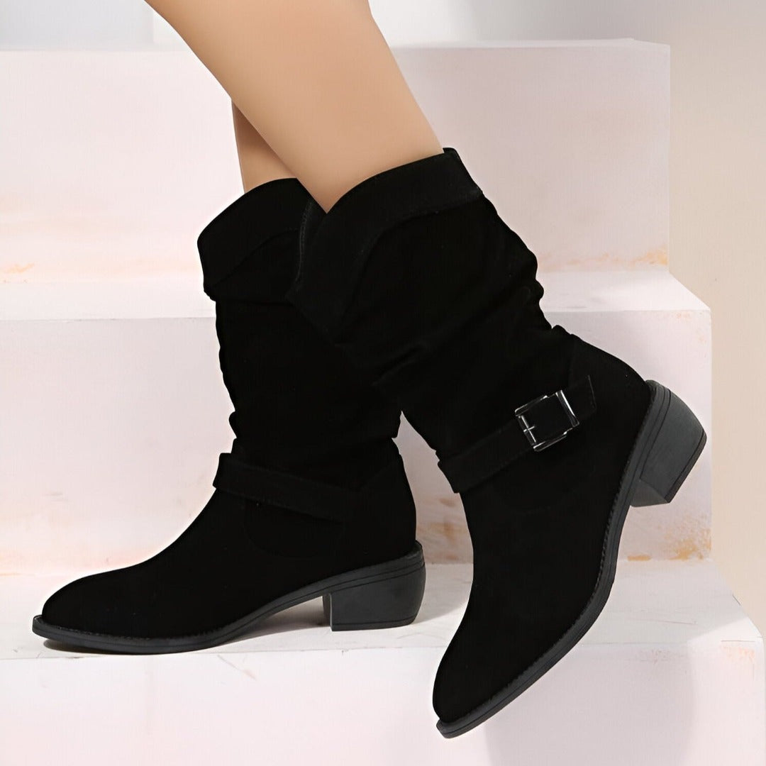 Elegant low-heel boots for women