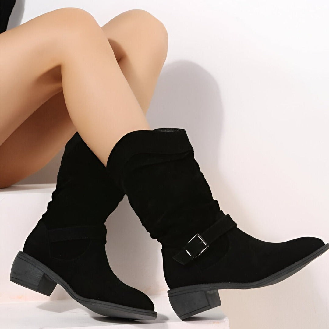 Elegant low-heel boots for women