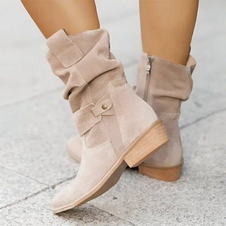 Elegant low-heel boots for women