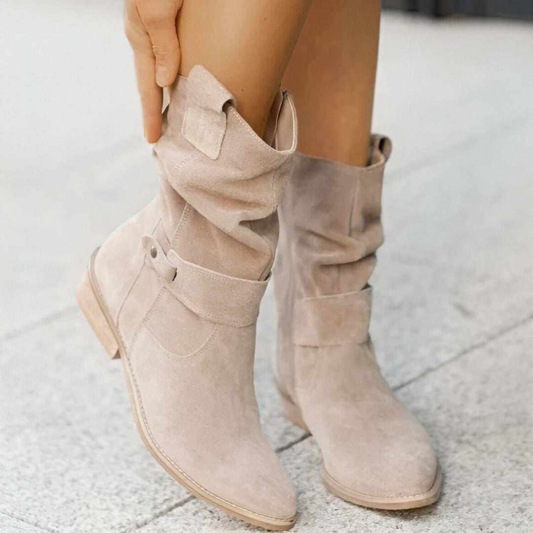 Elegant low-heel boots for women