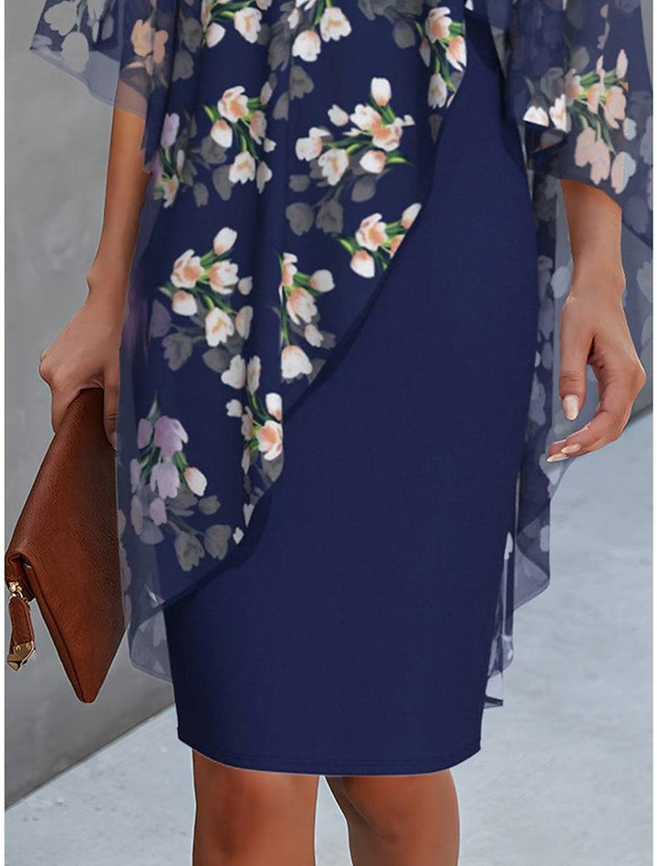 Dina- Sheer Capelet Dress